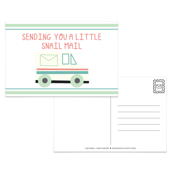 Snail Mail Truck Postcard