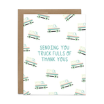 Mail Truck Pattern Thank You Greeting Card