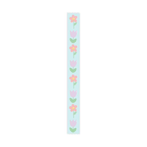 Vertical Blue Flowers Washi Tape - 15mm