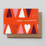 Abstract Red Happy Anniversary