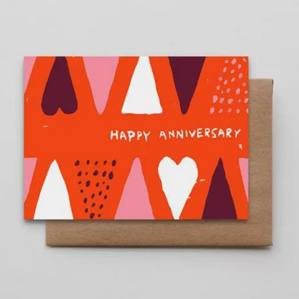 Abstract Red Happy Anniversary