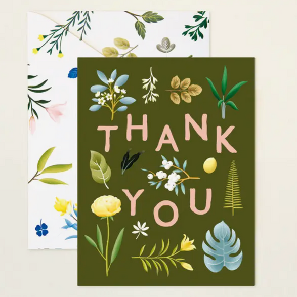 Green Floral Thank You Boxed Set