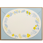 Letterpress Blue + Yellow Floral Midori Letter Set