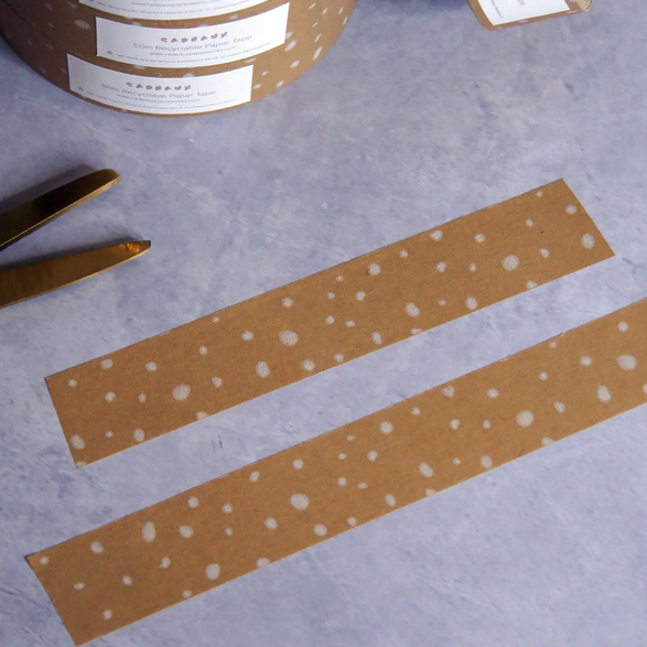 White Dotty Recyclable Paper Tape
