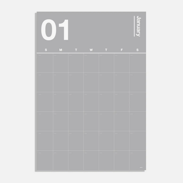 Grey Scale Spectrum Wall Planner + Calendar