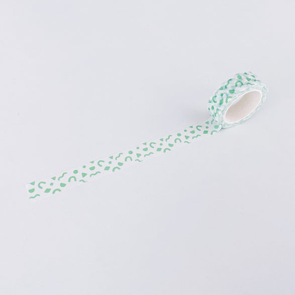 Mint Doodle Confetti Washi Tape - 15mm