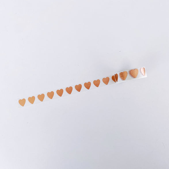 Hearts Rose Gold Foil Washi Tape - 15mm