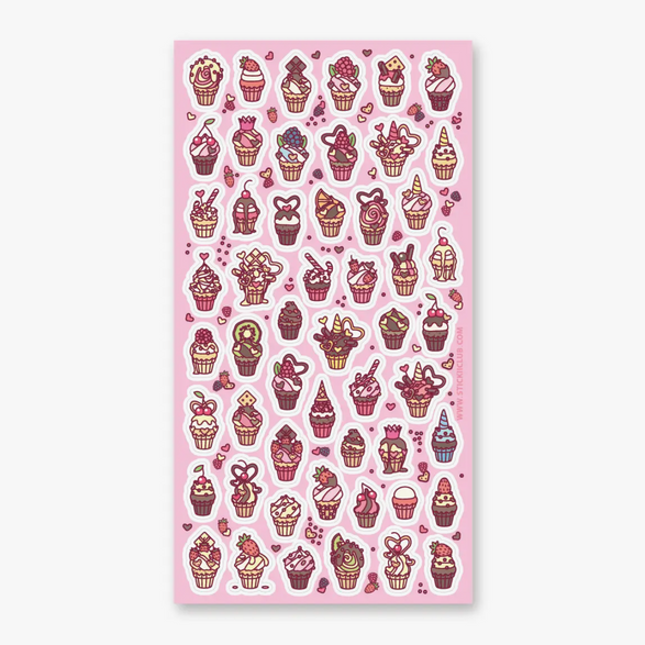 Kawaii Cupcakes Sticker Sheet