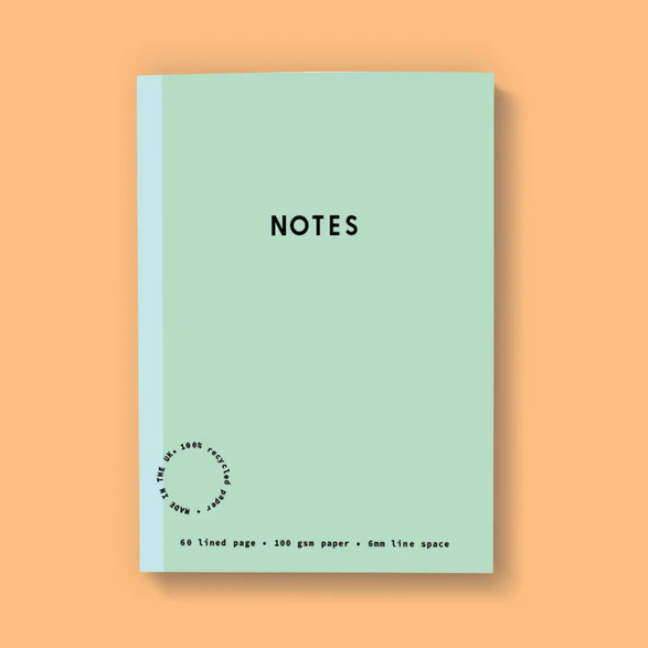Lined Notebook: Mint and Blue