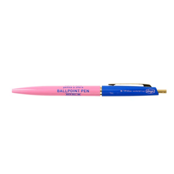 Pink and Blue Colorblock Days Ballpoint Pen