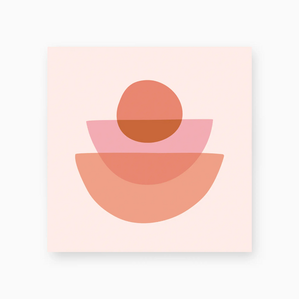 Small Double-Sided Match Box: Pink Geometric Shapes