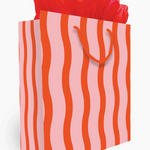 Pink and Red Striped Gift Bag