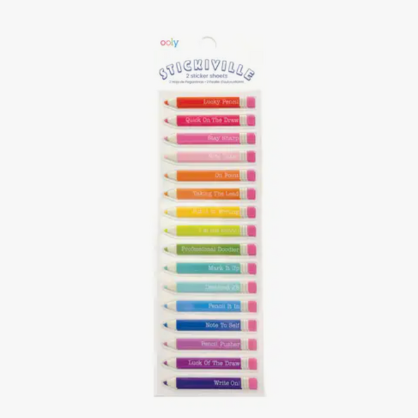 Rainbow Pencils Sticker Sheets (2)