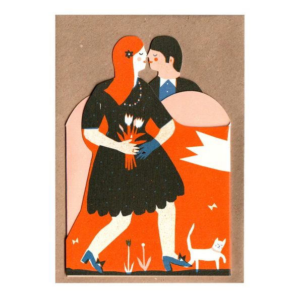Red Couple Folding Card