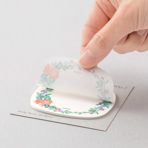 Red Flower Wreath Transparent Sticky Notes