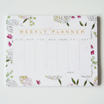 Weekly Planner Notepad: Rose Floral