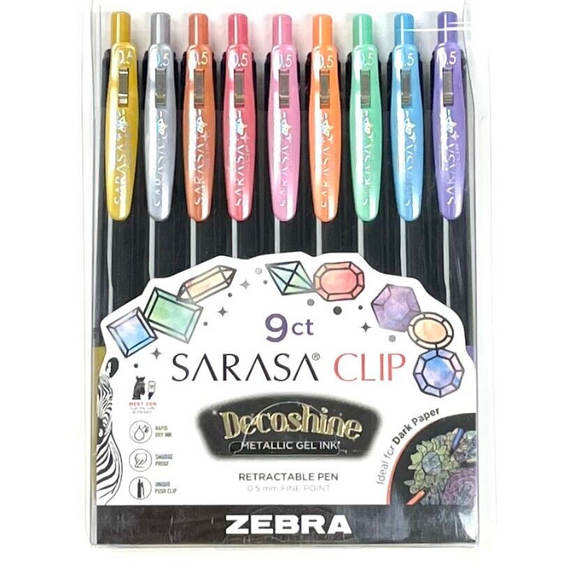 Sarasa Metallic Gel Pens - Set of 9