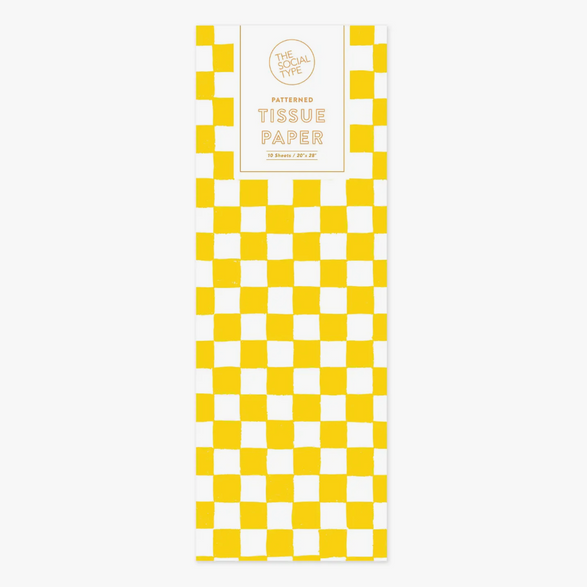 Yellow Checker Tissue Paper Set